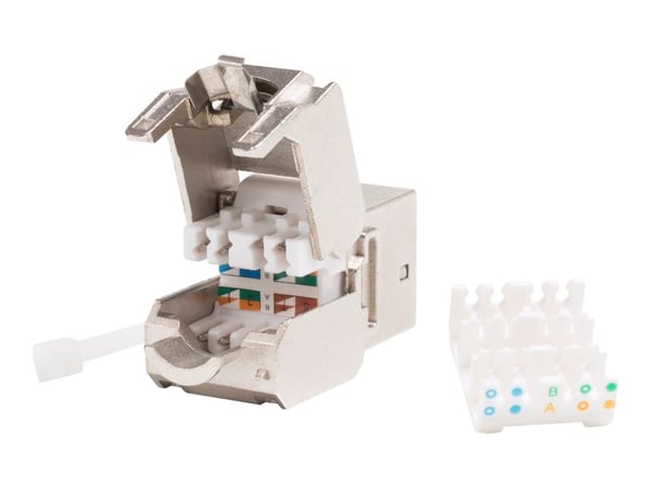 Netrack - Keystone-kontakt - RJ-45 (hona) - FTP - CAT 5e - trapetsjack - silver