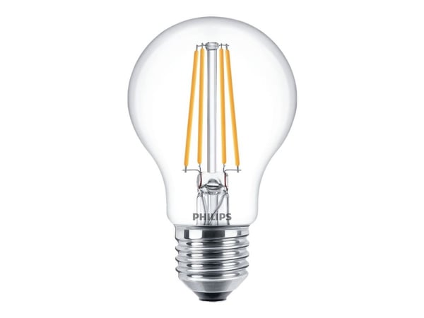 Philips Hehkulankalamppu, kirkas 60W A60 E27 x3, 7 W, 60 W, E27, 806 lm, 15000 h, Lämmin valkoinen