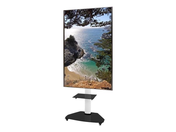 TECHly ICA-TR3WH - Vogn - for flatpanel / AV-utstyr - herdet glass - hvit - skjermstørrelse: 37"-70"
