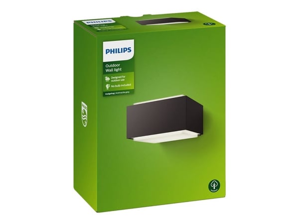 Philips myGarden Hedgehog - Vegglampe - 1 sokkel - E27 - antrasitt