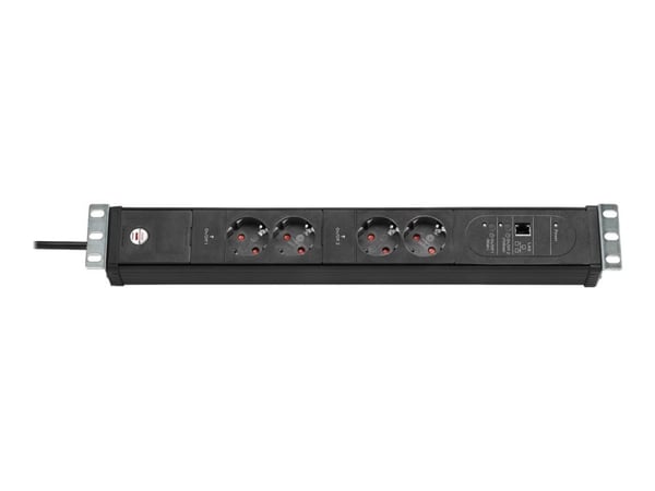 Brennenstuhl 1156057984, 3 m, 4 AC-pistorasia(a), Tyyppi F, IP20, Musta, 16 A