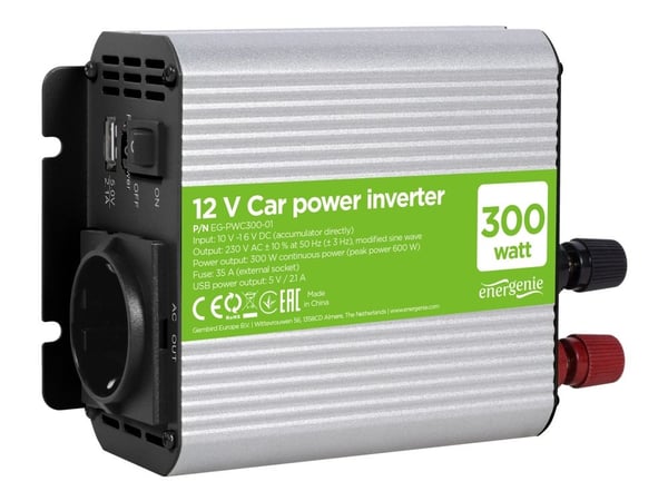 EnerGenie - DC-AC strøminverter - DC 10 - 16 V - 300 watt