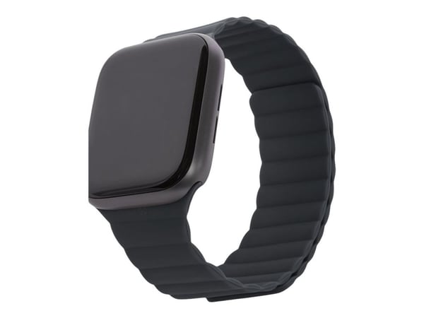 Koodattu magneettinen silikonirannekoru LITE musta 42-44mm