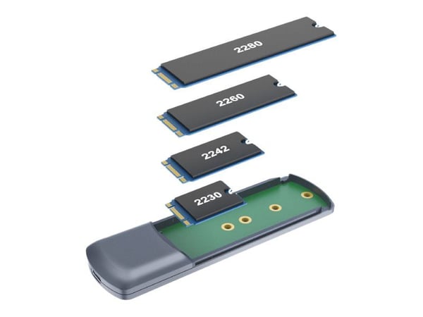 Akasa - Lagringspakning - M.2 - M.2 NVMe-kort / SATA 6Gb/s - USB 3.2 (Gen 2)