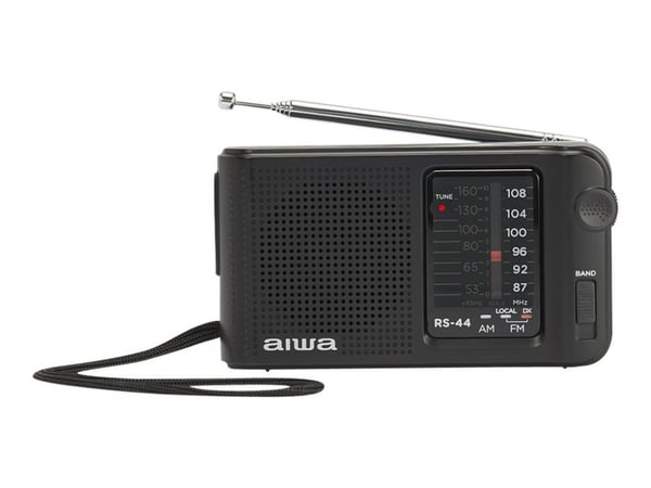 Aiwa RS-44, Kannettava, Analoginen, AM, FM, 3,5 mm, Musta, Rotaatio Aiwa RS-44, Kannettava, Analoginen, AM, FM, 3,5 mm, Musta, Rotaatio