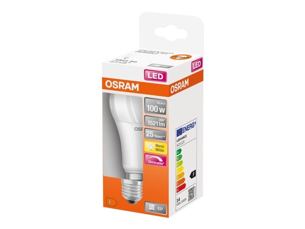 OSRAM LED SUPERSTAR CLASSIC A - LED-lyspære - form: A60 - E27 - 14 W (ekvivalent 100 W) - klasse F - varmt hvitt lys - 2700 K