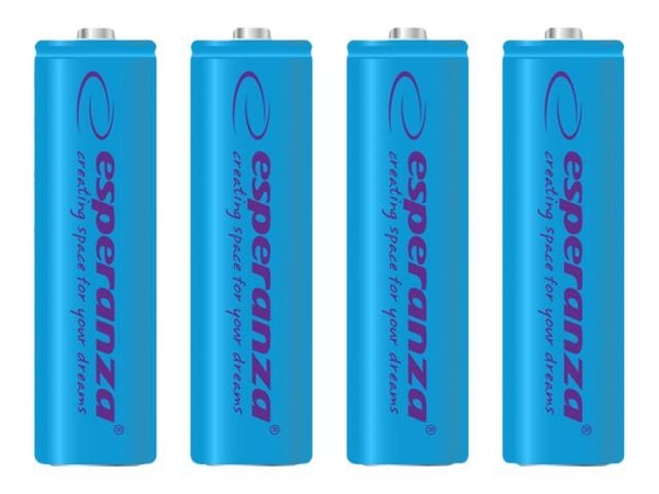 Esperanza - Batteri 4 x AA-type - NiMH - 2000 mAh - blå