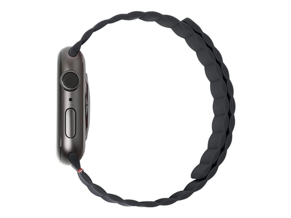 Koodattu magneettinen silikonirannekoru LITE musta 42-44mm