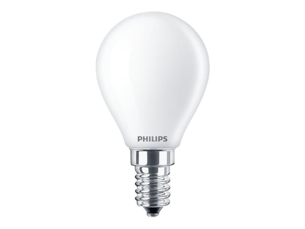 Philips LED Classic - LED-lyspære - form: P45 - mattslipt finish - E14 - 4.3 W (ekvivalent 40 W) - klasse F - varmt hvitt lys - 2700 K