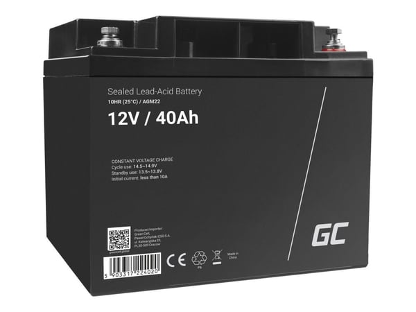Green Cell - UPS-batteri - 1 x batteri - Sealed Lead Acid (SLA) - 40 Ah - svart