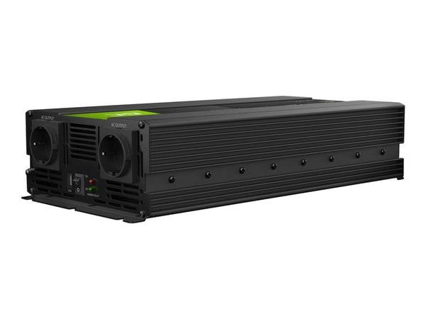 Green Cell - DC til AC-omformer - 12 V - 2000 Watt - utgangskontakter: 2 - svart