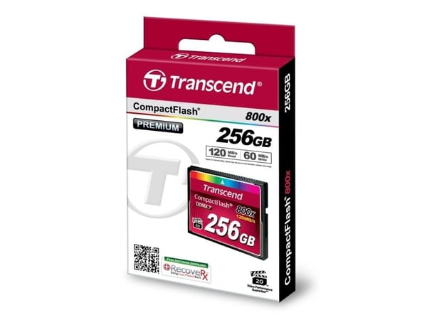 Transcend Premium - Flashminnekort - 256 GB - 800x - CompactFlash