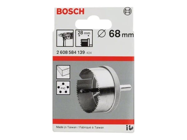 Bosch - Hole saw - for tre, aluminium, ikke-jernholdig metall, kobber, polyvinylklorid (PVC) - 68 mm - lengde: 28 mm