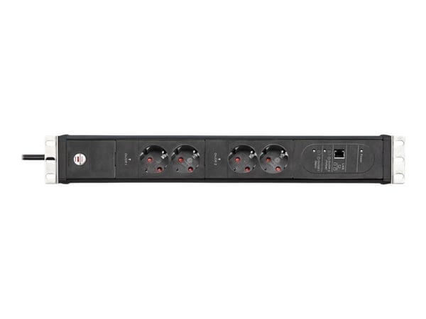Brennenstuhl 1156057984, 3 m, 4 AC-pistorasia(a), Tyyppi F, IP20, Musta, 16 A