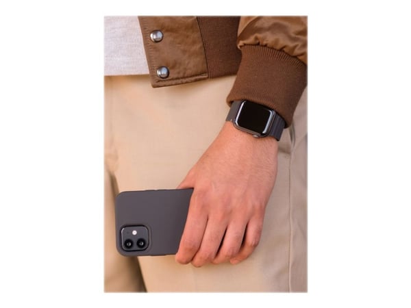 Koodattu magneettinen silikonirannekoru LITE musta 42-44mm