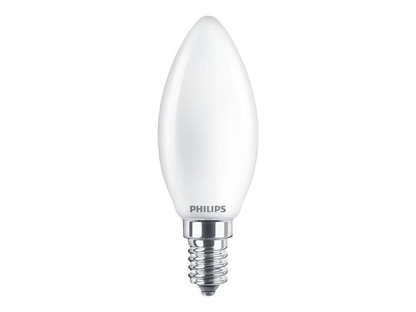 Philips - LED-lyspære - form: B35 - mattslipt finish - E14 - 4.3 W (ekvivalent 40 W) - klasse F - varmt hvitt lys - 2700 K (en pakke 2)