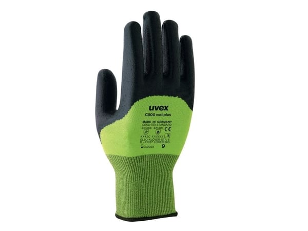 Uvex C500 wet plus, Sort, Grønn, Voksen, Voksen, Unisex, 1 stykker, Polyethylen, Viskose, Polyamid, Fiberglass