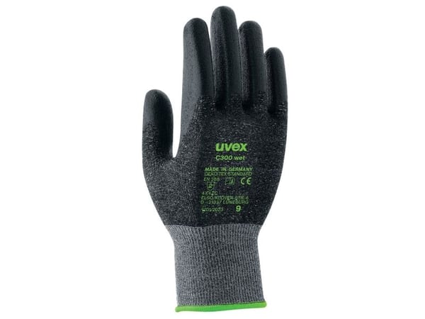 Uvex C300 wet, Sort, Grå, Voksen, Voksen, Unisex, 1 stykker, Polyethylen, Viskose, Polyamid, Fiberglass
