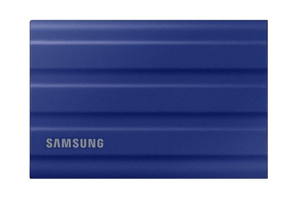 Samsung T7 Shield MU-PE1T0R - SSD - kryptert - 1 TB - ekstern (bærbar) - USB 3.2 Gen 2 (USB-C kontakt) - 256-bit AES - blå