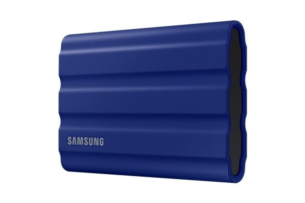 Samsung T7 Shield MU-PE2T0R - SSD - kryptert - 2 TB - ekstern (bærbar) - USB 3.2 Gen 2 (USB-C kontakt) - 256-bit AES - blå
