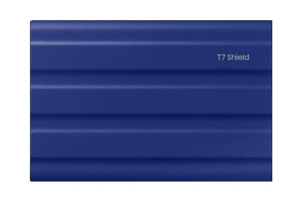 Samsung T7 Shield MU-PE2T0R - SSD - kryptert - 2 TB - ekstern (bærbar) - USB 3.2 Gen 2 (USB-C kontakt) - 256-bit AES - blå