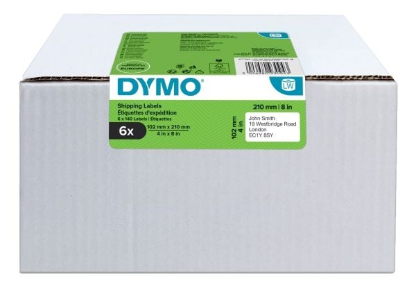 DYMO 2177565, Hvit, Selvklebende etikett, Stanset etikett, Direkte termisk, Universal, Rektangel