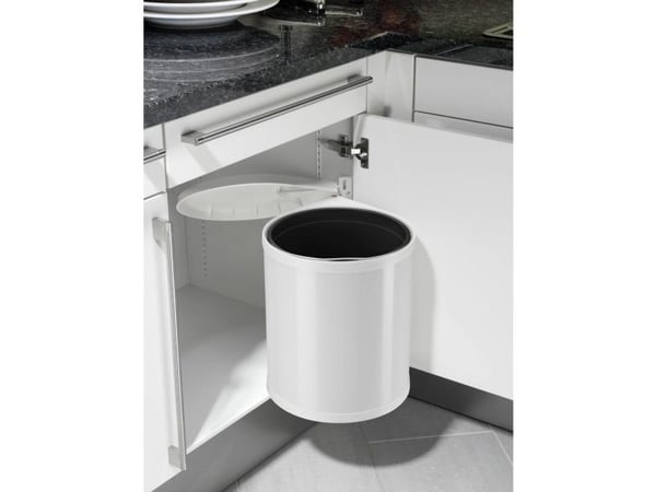 Hailo Compact-Box M 3555-001 Skraldespand 15 l Stålplade (Ø x H) 285 mm x 355 mm Hvid 1 stk