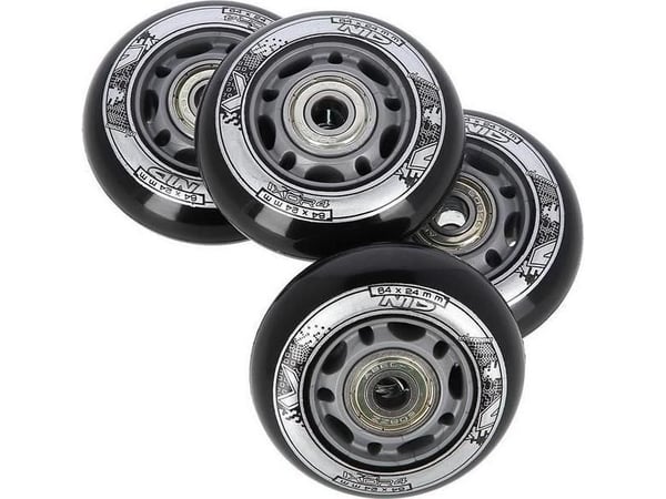 Nils Extreme PU 64x24 82A svart MATOWE (4 szt.) + ABEC-9 (8 szt.)  NILS EXTREME