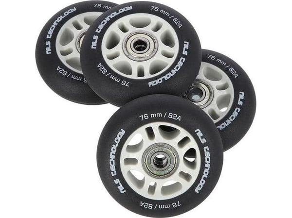 Nils Extreme PU 76x24 82A svarte matte (4 stk.) + ABEC-9 (8 stk.) sett Nils Extreme PU 76x24 82A svarte matte (4 stk.) + ABEC-9 (8 stk.) sett