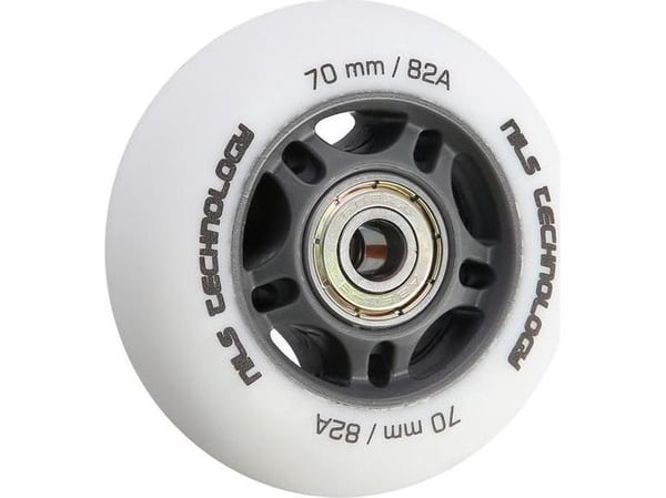 Nils Extreme PU 70x24 82A matt hvite (4 stk) + ABEC-9 (8 stk) sett