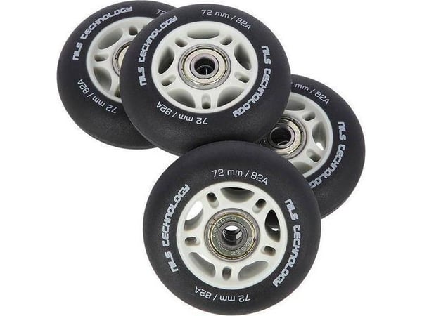 Nils Extreme PU 72x24 82A svart matt (4 stk.) + ABEC-9 (8 stk.) sett