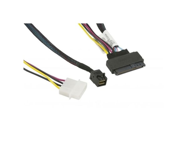 Supermicro CBL-SAST-0957, 0,55 m, SFF-8643, SFF-8639, Rett, Rett, Sort