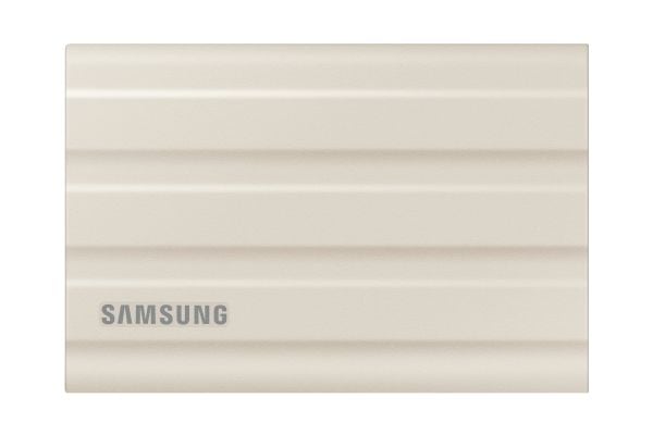 Samsung T7 Shield MU-PE2T0K - SSD - kryptert - 2 TB - ekstern (bærbar) - USB 3.2 Gen 2 (USB-C kontakt) - 256-bit AES - beige