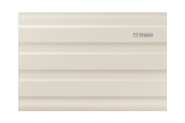 Samsung T7 Shield MU-PE2T0K - SSD - kryptert - 2 TB - ekstern (bærbar) - USB 3.2 Gen 2 (USB-C kontakt) - 256-bit AES - beige