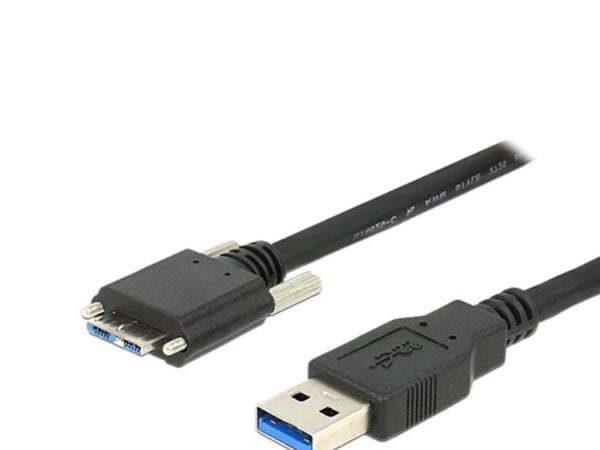 Delock - USB-kabel - Micro-USB Type B (hann) til USB-type A (hann) - USB 3.0 - 2 m - tommelskruer - svart