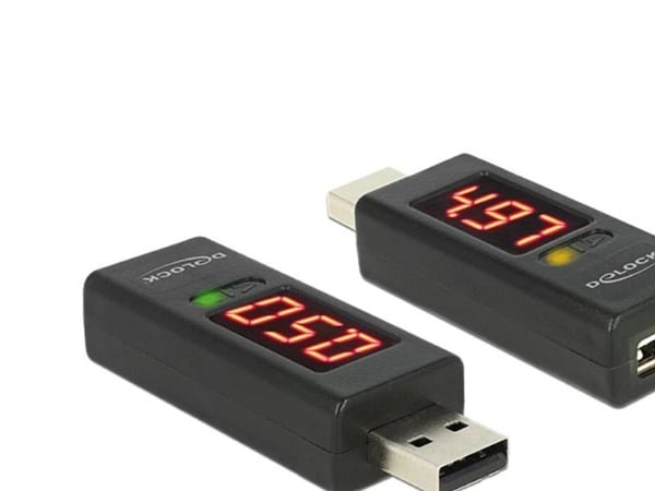 Delock - USB-volt- og strømmåler - USB Type A - svart