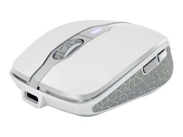 CHERRY DW 9100 SLIM - Tastatur- og mussett - trådløs - 2.4 GHz, Bluetooth 4.0 - USA med eurosymbol - hvit, sølv