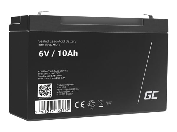 Green Cell - UPS-batteri - 1 x batteri - Sealed Lead Acid (SLA) - 10 Ah - svart