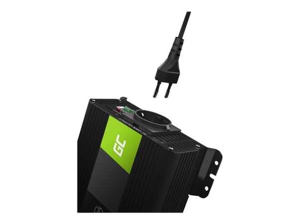 Green Cell - DC til AC-omformer - DC 12 V - 500 Watt - utgangskontakter: 1 - svart