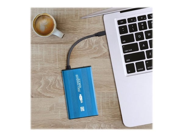 Qoltec - Lagringskabinett - 2,5" - SATA 6Gb/s - USB 3.0 - blå