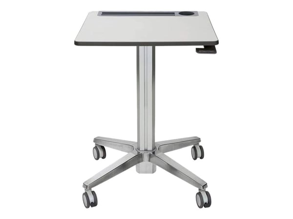 Ergotron LearnFit Tall - Stående skrivebord - mobil - rektangulær - hvit - sølv sokkel