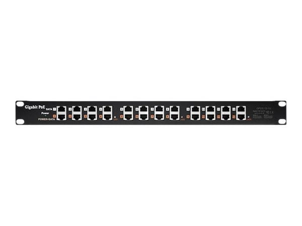 Qoltec - Strøminjektor (kan monteres i rack) - AC 220-240 V - utgangskontakter: 12 - svart