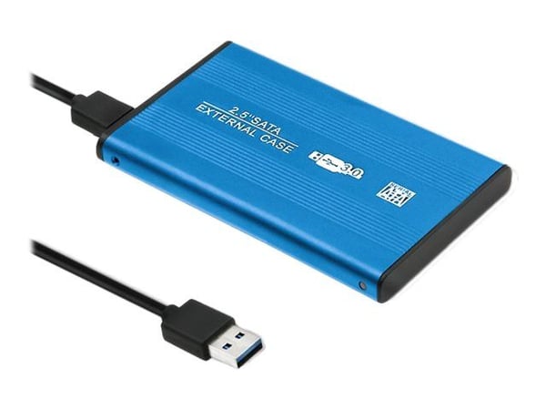 Qoltec - Lagringskabinett - 2,5" - SATA 6Gb/s - USB 3.0 - blå