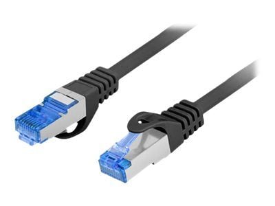 Lanberg - Koblingskabel - RJ-45 (hann) til RJ-45 (hann) - S/FTP - CAT 6a - formstøpt, uten hindringer - svart, RAL 9004