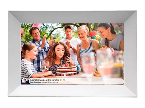 DENVER FRAMEO PFF-1063WHITE - Digital fotoramme - 16 GB - 10.1" - 1920 x 1080 - hvit