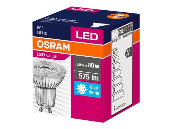 Osram LED-lampa Value Par16 6.9W/840 Gu10 36°