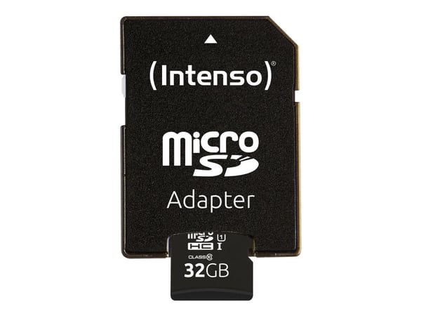 Intenso - Flashminnekort (SD-adapter inkludert) - 32 GB - UHS-I U1 / Class10 - microSDHC UHS-I