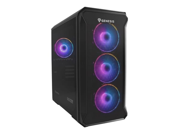 Genesis Irid 503 aRGB - Tower - micro ATX - ingen strømforsyning (ATX) - svart - USB/lyd