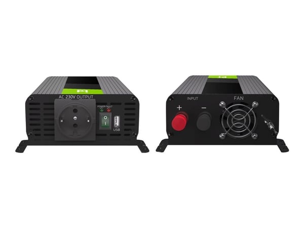 Green Cell - DC til AC-omformer - DC 12 V - 500 Watt - utgangskontakter: 1 - svart