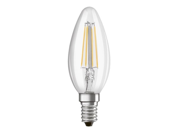 OSRAM LED STAR+ - LED-filamentlyspære - form: B35 - klar finish - E14 - 4 W (ekvivalent 40 W) - klasse E - varmt hvitt lys - 2700 K